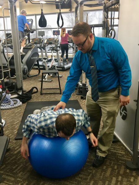 Hoeppner with patient and ball